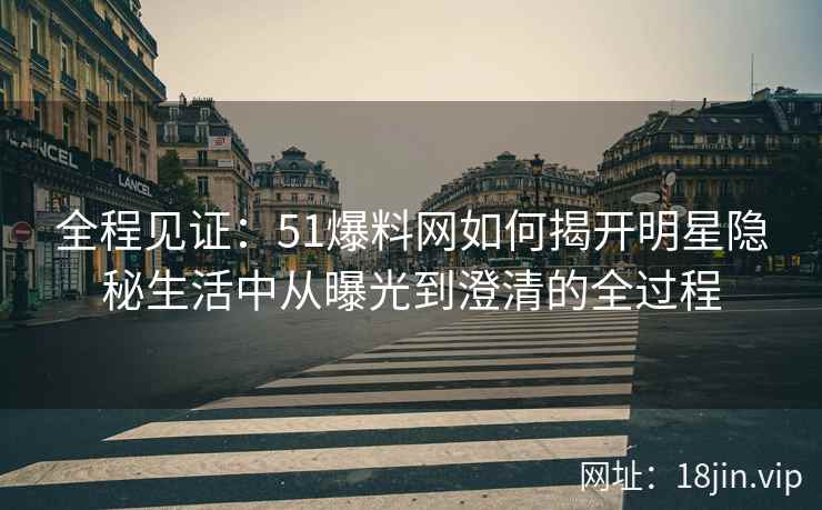 全程见证：51爆料网如何揭开明星隐秘生活中从曝光到澄清的全过程