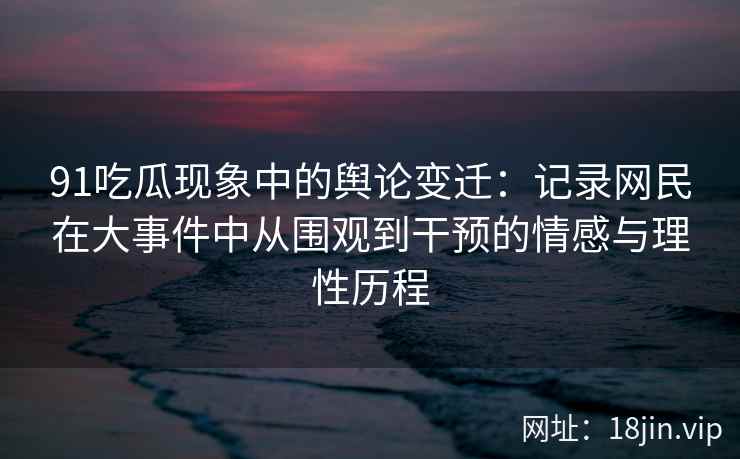 91吃瓜现象中的舆论变迁：记录网民在大事件中从围观到干预的情感与理性历程